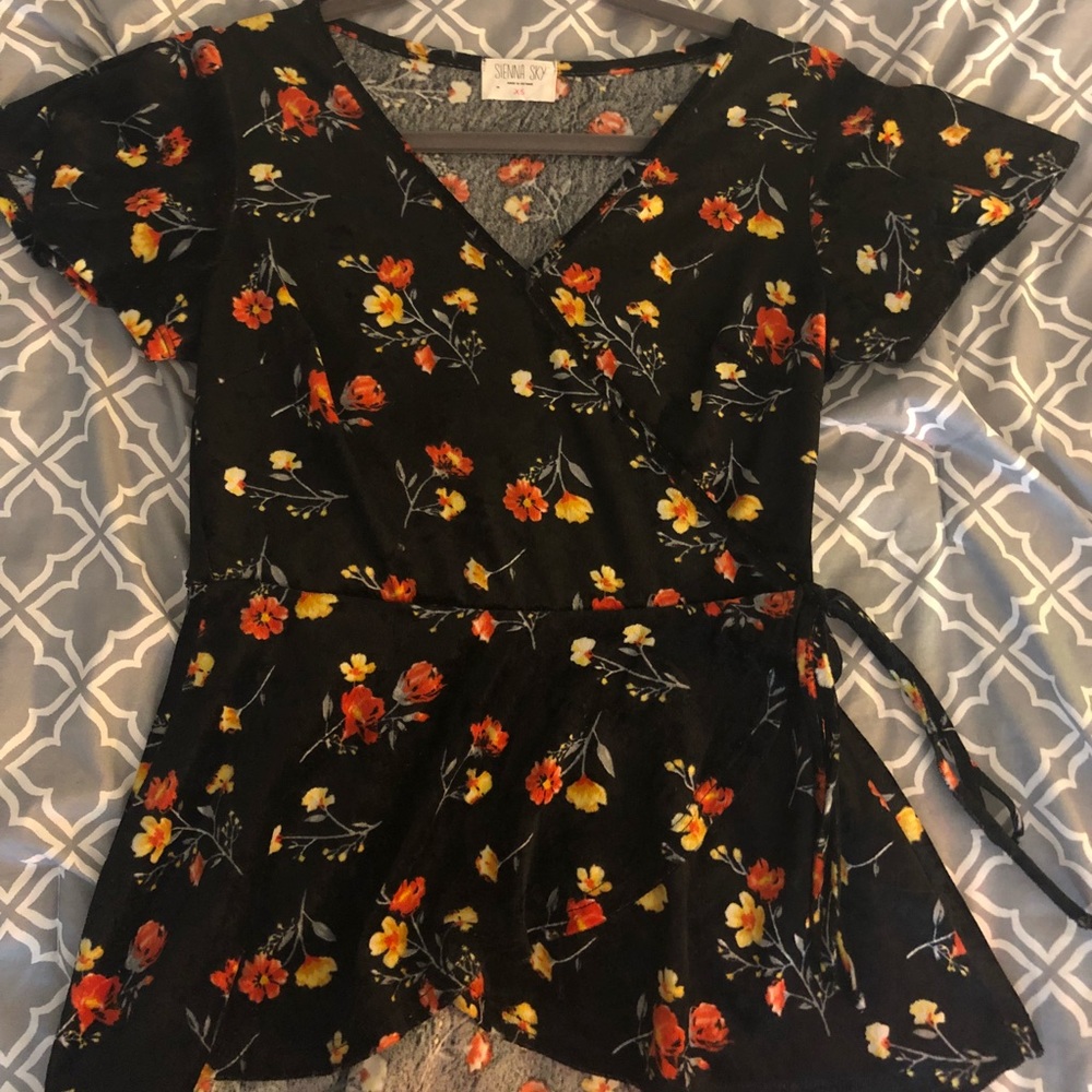 Floral Suede Blouse